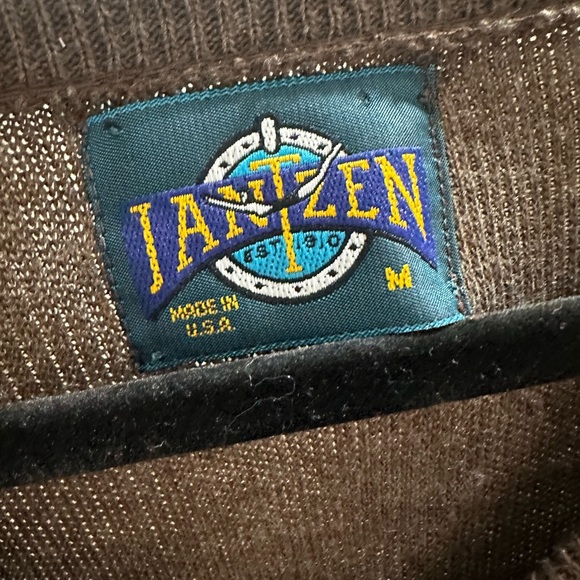 Jantzen Vintage USA Made Size M Brown Vneck Pullover Sweater Men - Picture 2 of 5